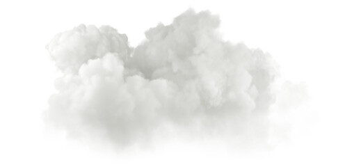 Wall Mural - Daytime white clouds floating on transparent backgrounds 3d illustrations png