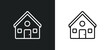 chalet outline icon in white and black colors. chalet flat vector icon from winter collection for web, mobile apps and ui.