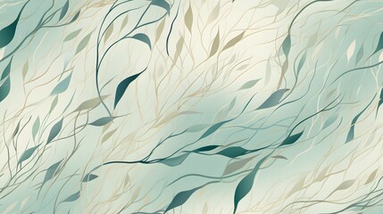 Green underwater seaweed seamless pattern background