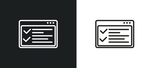 Wall Mural - task list outline icon in white and black colors. task list flat vector icon from user interface col