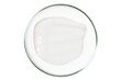 © MM - Petri dish isolated on empty background. A smear of cosmetic cream in a Petri dish.