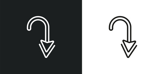 Wall Mural - cursor outline icon in white and black colors. cursor flat vector icon from user interface collectio