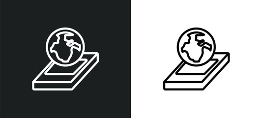 Wall Mural - geography book outline icon in white and black colors. geography book flat vector icon from travel c