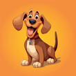hound dog cartoon  cute funny isolated vector illustration eps 10