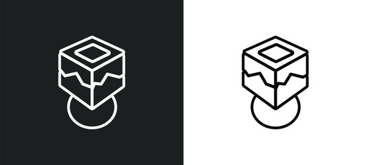 virtual box outline icon in white and black colors. virtual box flat vector icon from technology collection for web, mobile apps and ui.