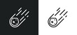 meteorite outline icon in white and black colors. meteorite flat vector icon from stone age collection for web, mobile apps and ui.