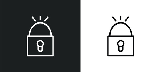 Wall Mural - open padlock outline icon in white and black colors. open padlock flat vector icon from success collection for web, mobile apps and ui.