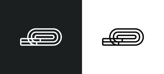 Wall Mural - running track outline icon in white and black colors. running track flat vector icon from sports and
