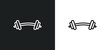 © Digital Bazaar - dumbbell for training outline icon in white and black colors. dumbbell for training flat vector icon from sports collection for web, mobile apps and ui.