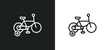 bicycle for children outline icon in white and black colors. bicycle for children flat vector icon from sports collection for web, mobile apps and ui.