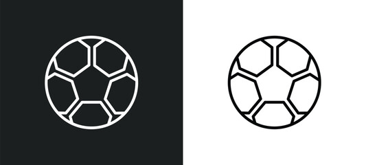 Wall Mural - football ball outline icon in white and black colors. football ball flat vector icon from sports collection for web, mobile apps and ui.