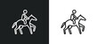 horse racing outline icon in white and black colors. horse racing flat vector icon from sport collection for web, mobile apps and ui.