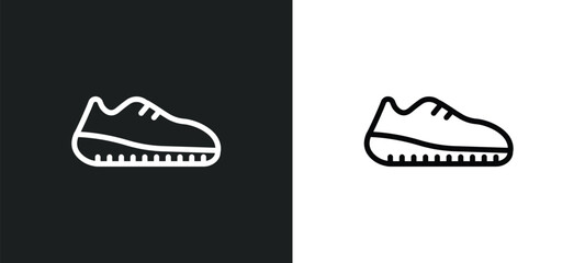 Wall Mural - trail running outline icon in white and black colors. trail running flat vector icon from sport collection for web, mobile apps and ui.