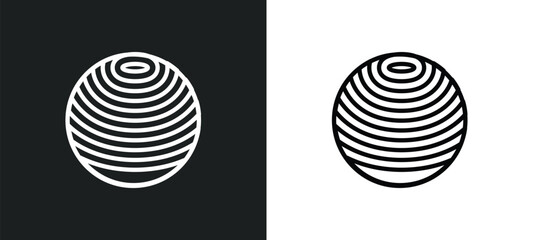Wall Mural - dodgeball outline icon in white and black colors. dodgeball flat vector icon from sport collection f