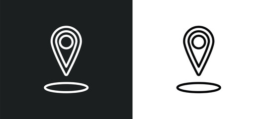 Wall Mural - location pin outline icon in white and black colors. location pin flat vector icon from signs collec