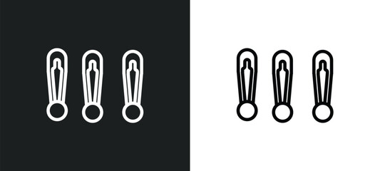 Wall Mural - of pins outline icon in white and black colors. of pins flat vector icon from sew collection for web