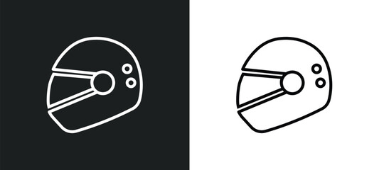 Wall Mural - motorbike helmet outline icon in white and black colors. motorbike helmet flat vector icon from security collection for web, mobile apps and ui.