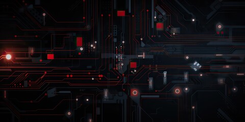 Wall Mural - ai generated. ai generative. abstract geometric background hud display innovation monitor technology
