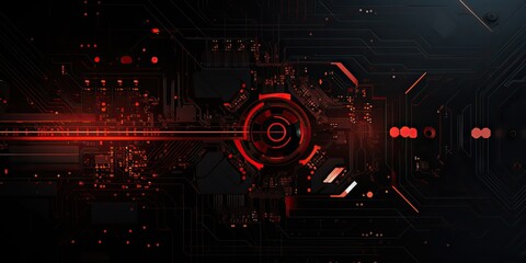 Wall Mural - AI Generated. AI Generative. Abstract geometric background hud display innovation monitor technology game graphics. Graphic Art
