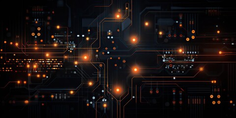 Wall Mural - AI Generated. AI Generative. Abstract geometric background hud display innovation monitor technology game graphics. Graphic Art