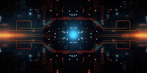 Wall Mural - AI Generated. AI Generative. Abstract geometric background hud display innovation monitor technology game graphics. Graphic Art