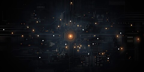 Wall Mural - AI Generated. AI Generative. Abstract geometric background hud display innovation monitor technology game graphics. Graphic Art