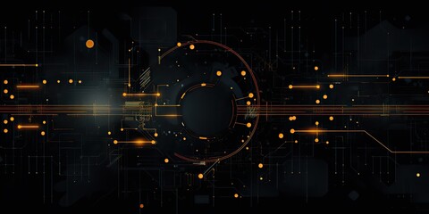 Wall Mural - AI Generated. AI Generative. Abstract geometric background hud display innovation monitor technology game graphics. Graphic Art