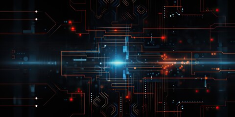 Wall Mural - AI Generated. AI Generative. Abstract geometric background hud display innovation monitor technology game graphics. Graphic Art