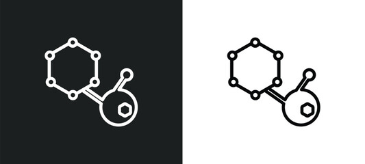 Wall Mural - hormones outline icon in white and black colors. hormones flat vector icon from sauna collection for