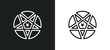 satanism outline icon in white and black colors. satanism flat vector icon from religion collection for web, mobile apps and ui.
