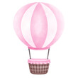 Pink hot air balloon cartoon drawing 
