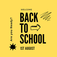 Customizable back to school banner design, back to school elements concept, vector eps 10 file
illustration.