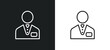clerk outline icon in white and black colors. clerk flat vector icon from professions collection for web, mobile apps and ui.