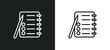checklist with a pencil outline icon in white and black colors. checklist with a pencil flat vector icon from political collection for web, mobile apps and ui.
