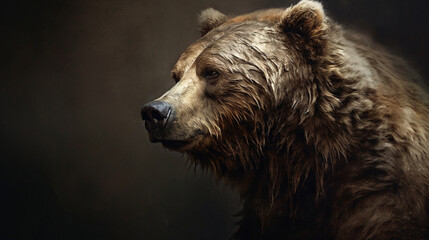 Sticker - brown bear portrait HD 8K wallpaper Stock Photographic Image