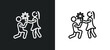 © Digital Bazaar - boy giving flowers to his girlfriend outline icon in white and black colors. boy giving flowers to his girlfriend flat vector icon from people collection for web, mobile apps and ui.