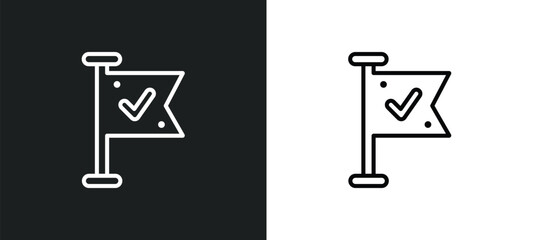 Wall Mural - milestone outline icon in white and black colors. milestone flat vector icon from other collection f