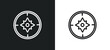 azimuth compass outline icon in white and black colors. azimuth compass flat vector icon from nautical collection for web, mobile apps and ui.