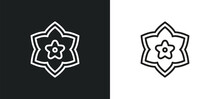 Oleander Outline Icon In White And Black Colors. Oleander Flat Vector Icon From Nature Collection For Web, Mobile Apps And Ui.