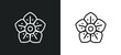 japanese flower outline icon in white and black colors. japanese flower flat vector icon from nature collection for web, mobile apps and ui.