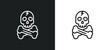 death outline icon in white and black colors. death flat vector icon from nature collection for web, mobile apps and ui.