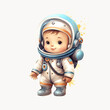 Mały astronauta, Ilustracja, wygenerowane przez AI