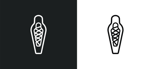Wall Mural - sarcophagus outline icon in white and black colors. sarcophagus flat vector icon from museum collect