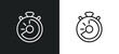 chronometer running outline icon in white and black colors. chronometer running flat vector icon from measurement collection for web, mobile apps and ui.