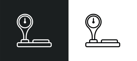 Wall Mural - industrial scale outline icon in white and black colors. industrial scale flat vector icon from meas