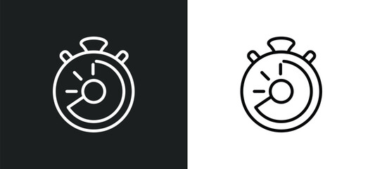 chronometer running outline icon in white and black colors. chronometer running flat vector icon from measurement collection for web, mobile apps and ui.