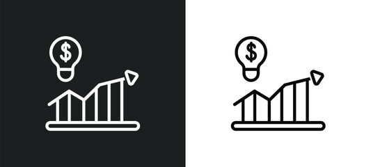 Wall Mural - demand outline icon in white and black colors. demand flat vector icon from marketing collection for