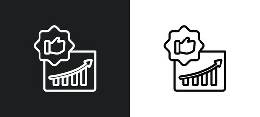 Wall Mural - recommendation outline icon in white and black colors. recommendation flat vector icon from marketin