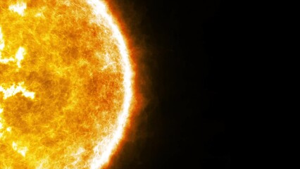 Wall Mural - abstract right part of sun solar system in the universe sci fi galaxy cinematic title background