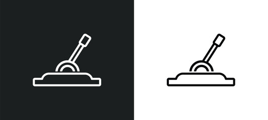 Wall Mural - lever outline icon in white and black colors. lever flat vector icon from industry collection for we